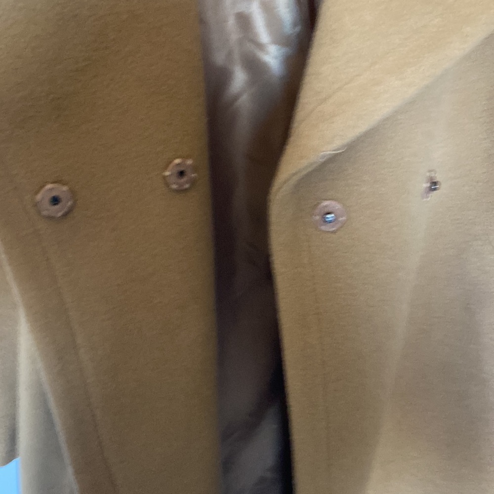 Michael Kors Camel Belted Wrap Coat Wool Cashmere Blend SzL Classic Spring Layer - Picture 9 of 17
